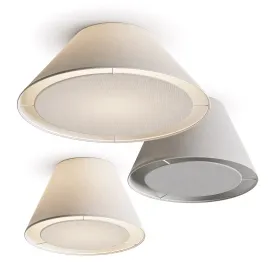 Crate Barrel White Tapered Linen Ceiling Lamps